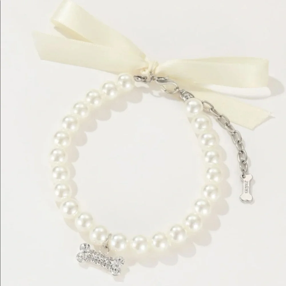 Rhinestone Decor Pet Necklace 🐈